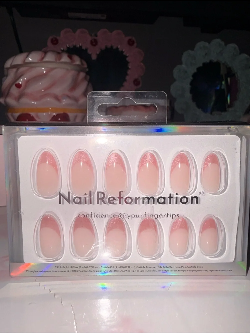 Nail Reformation Rose Gold Reflective French Tip Press-On Nails